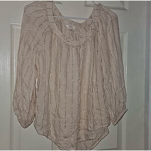 Lauren Conrad Women’s Blouse XS Pink & Gold